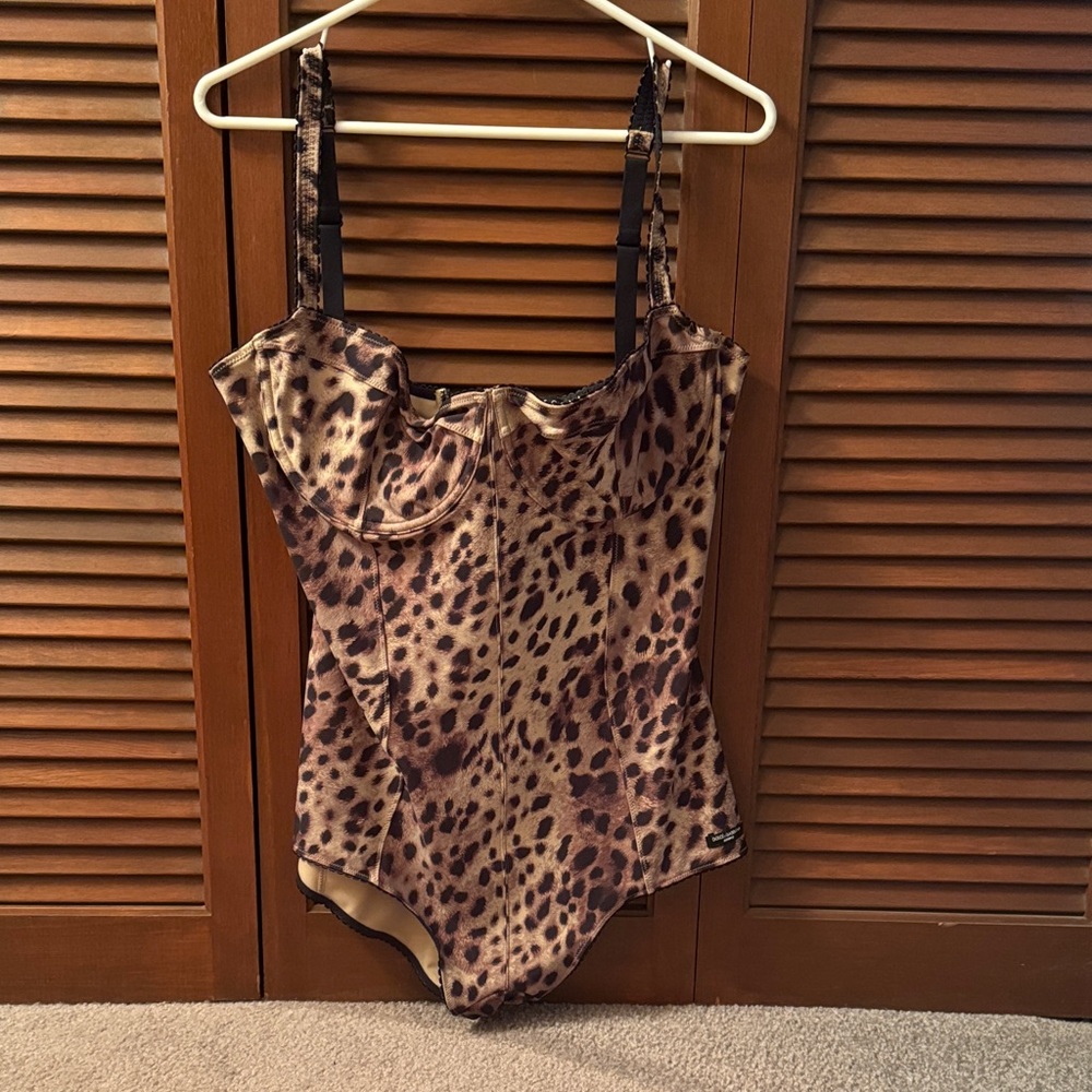 Dolce & Gabbana SKIMS Leopard Print Bodysuit